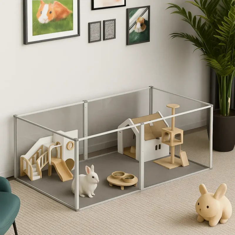 Enclos Lapin Intérieur avec Fond